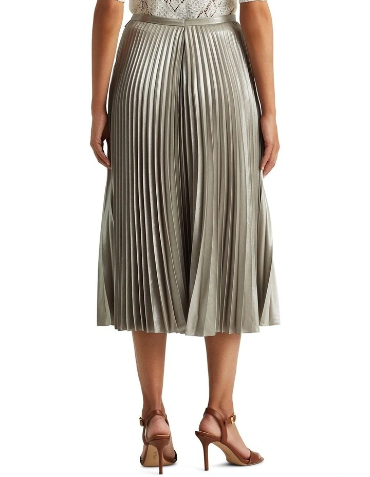Pleated Metallic Lame Skirt image 2