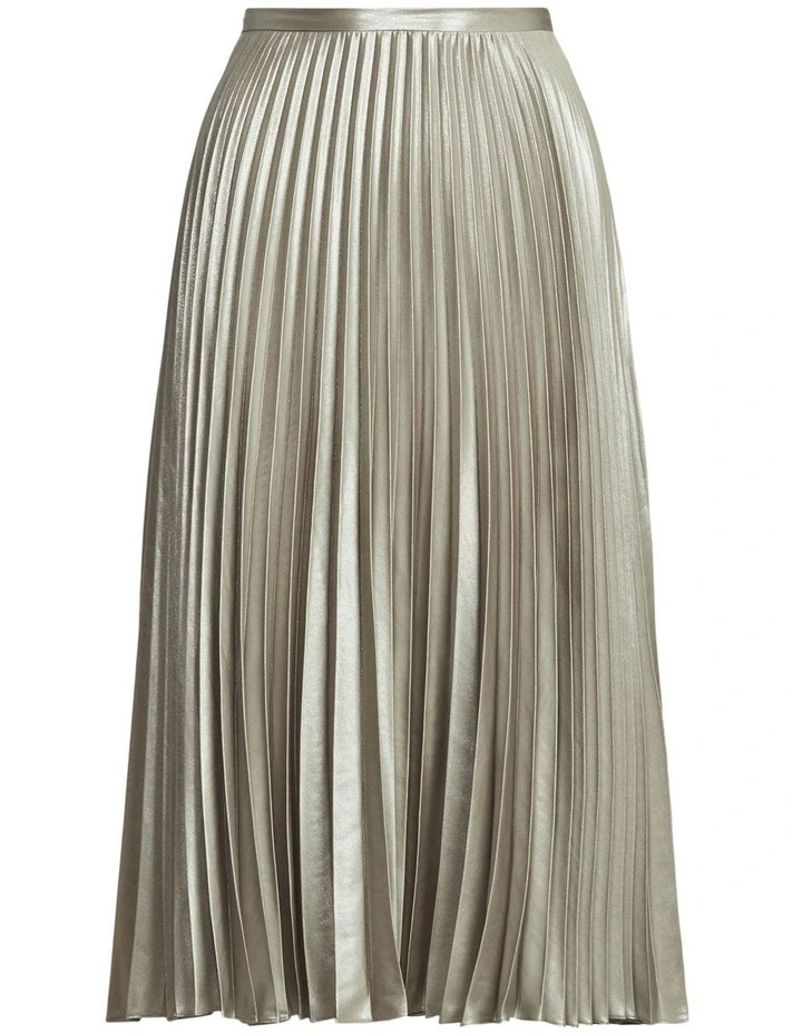 Pleated Metallic Lame Skirt image 4