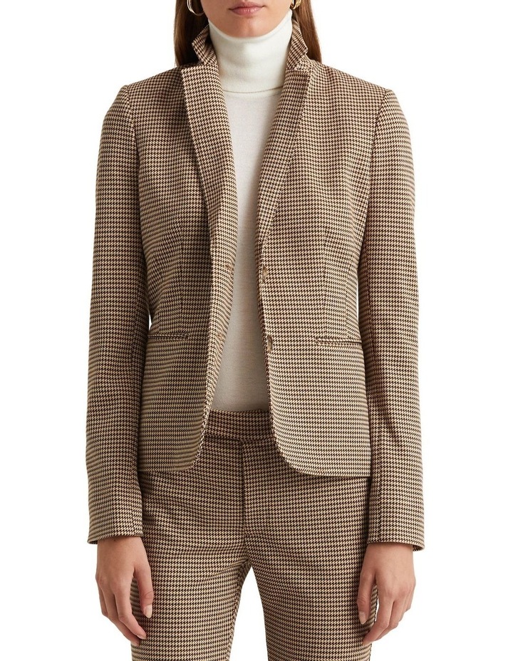 Houndstooth Jacquard Blazer Beige