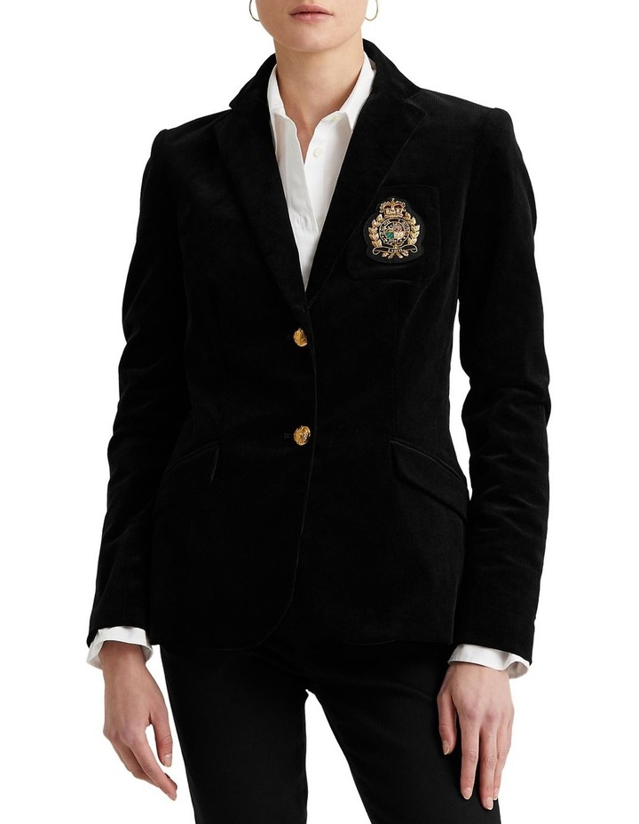 Bullion Crest Corduroy Blazer Black