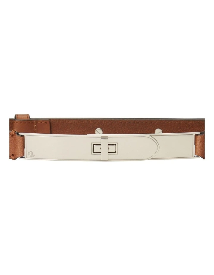 Turn-Lock Leather Belt in Brown image 2