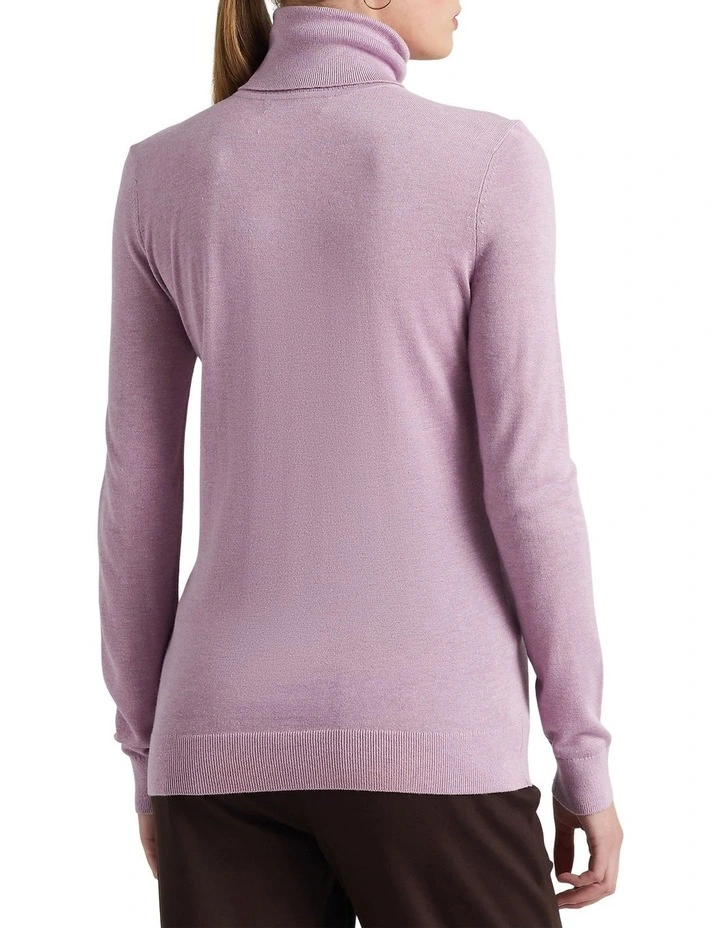 Silk-Blend Turtleneck in Purple image 2