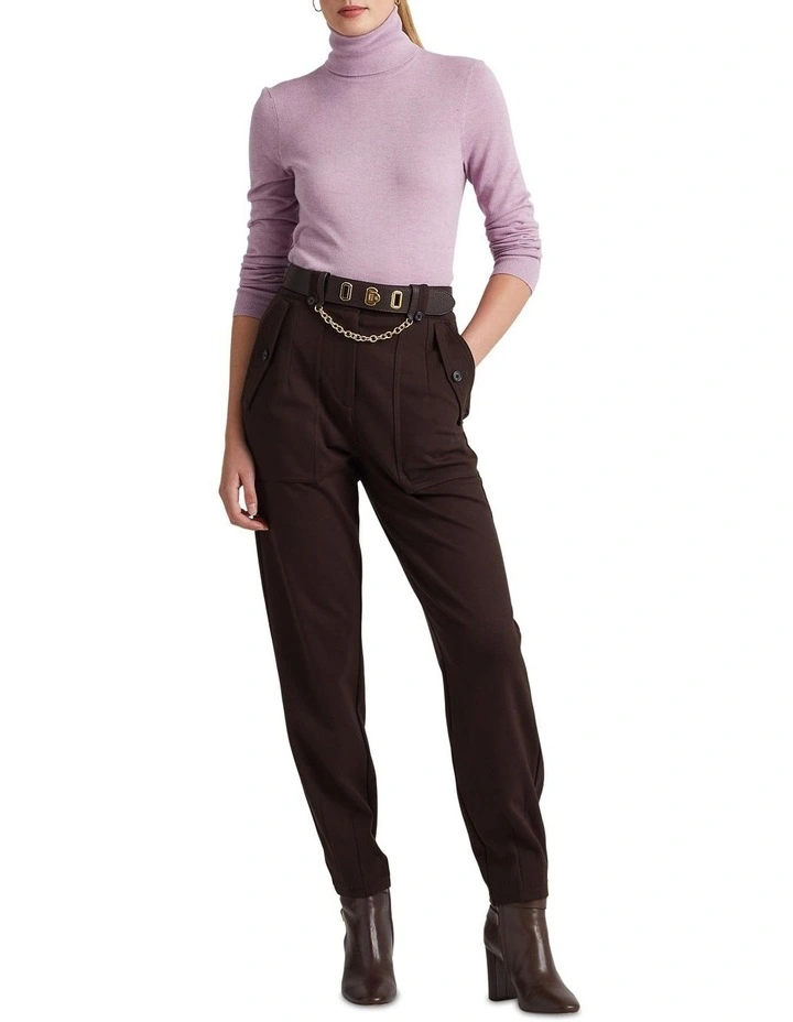Silk-Blend Turtleneck in Purple image 3