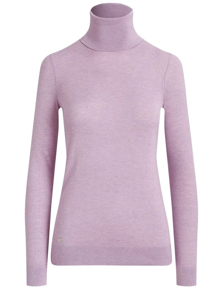 Silk-Blend Turtleneck in Purple image 4
