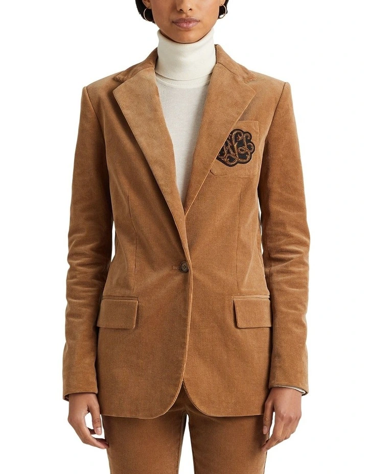 Bullion Corduroy Blazer in Beige image 1