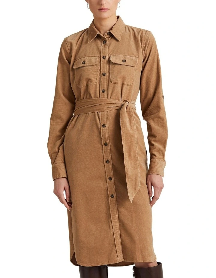 【POLO RALPH LAUREN】Belted Corduroy Shirtdress（送料込み） POLO RALPH LAUREN Belted Corduroy Shirtdress | Camel Women's