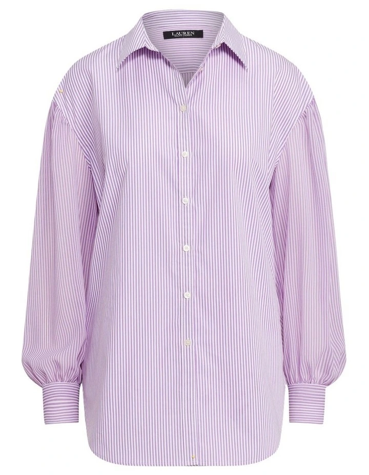 Striped Broadcloth Shirt in Purple image 4