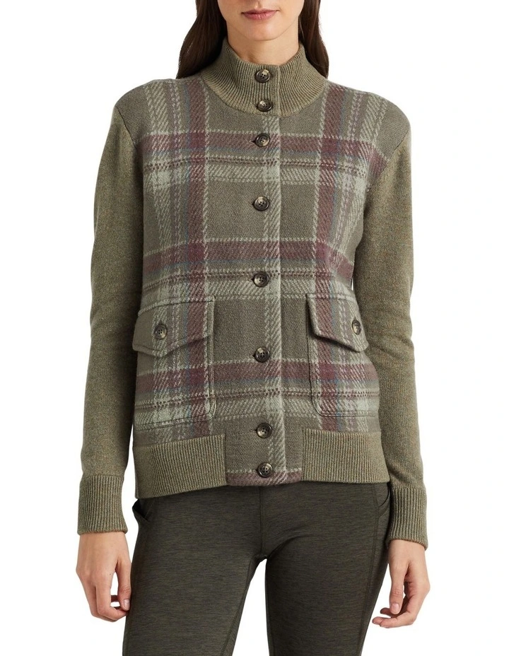 Plaid Wool Blend Coat in Multi image 1