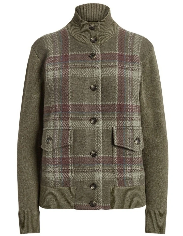 Plaid Wool Blend Coat in Multi image 4