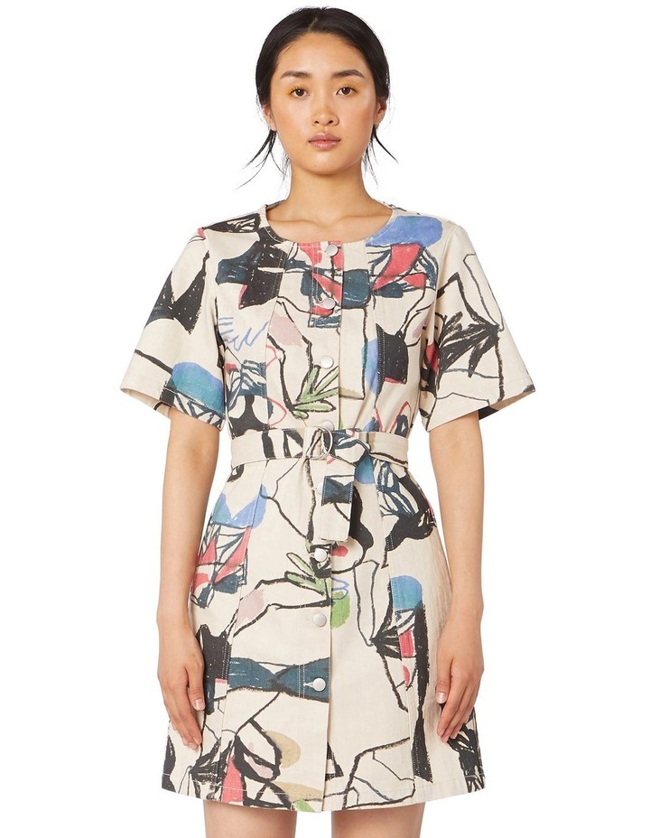 To And Fro Print A-Line Dress Multi
