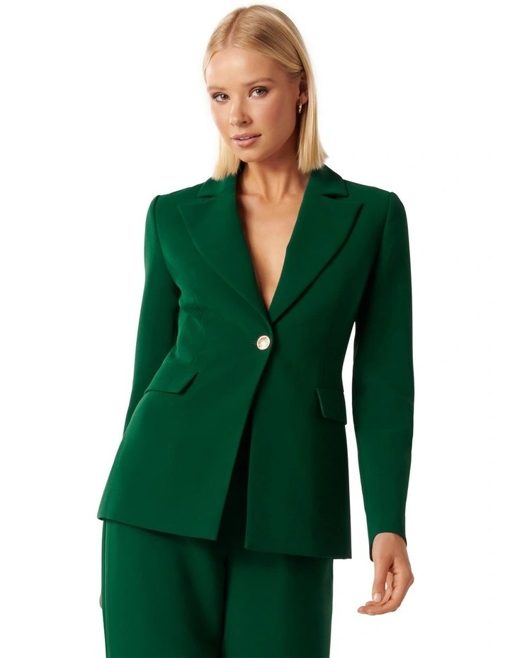 Kendall Single Breasted Blazer in Green image 1
