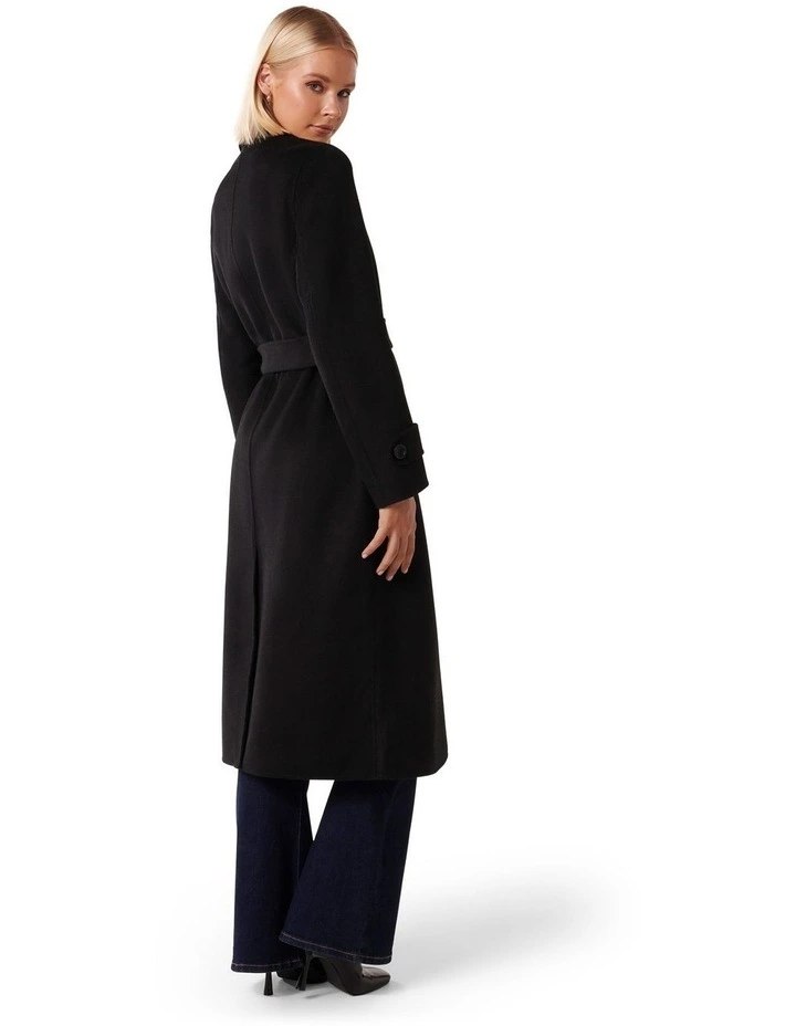 Devon Felled Coat in Black image 2
