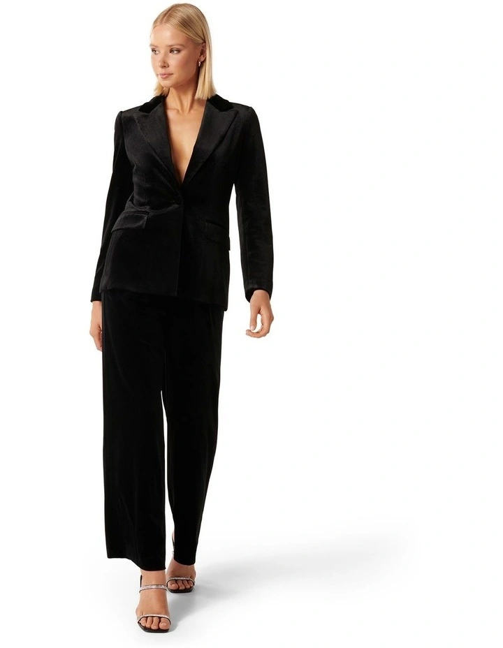 Victoria Velvet Blazer in Black image 5