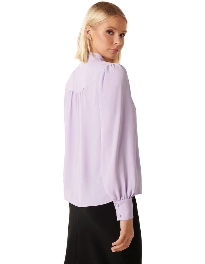 Waverly Blouson Sleeve Blouse in Purple image 2
