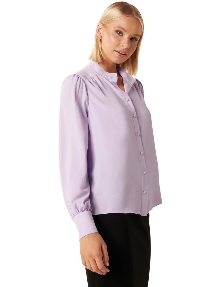 Waverly Blouson Sleeve Blouse in Purple image 3