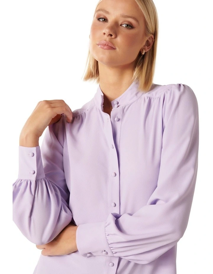 Waverly Blouson Sleeve Blouse in Purple image 4