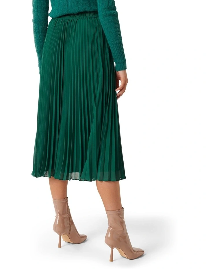 Hailee Pleated Skirt in Green image 2