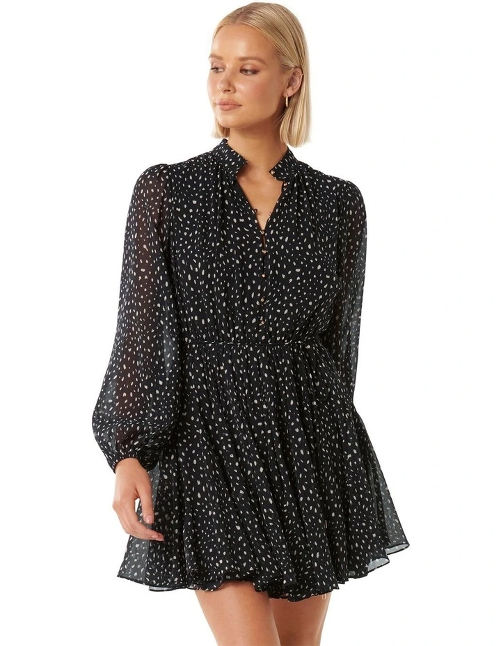 Kaycee Button Front Dress in Black image 1