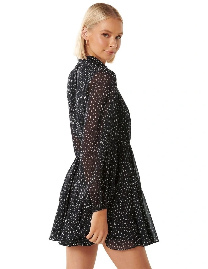 Kaycee Button Front Dress in Black image 2