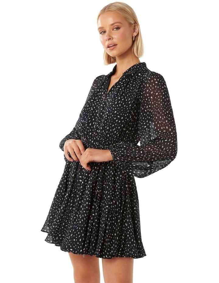 Kaycee Button Front Dress in Black image 3