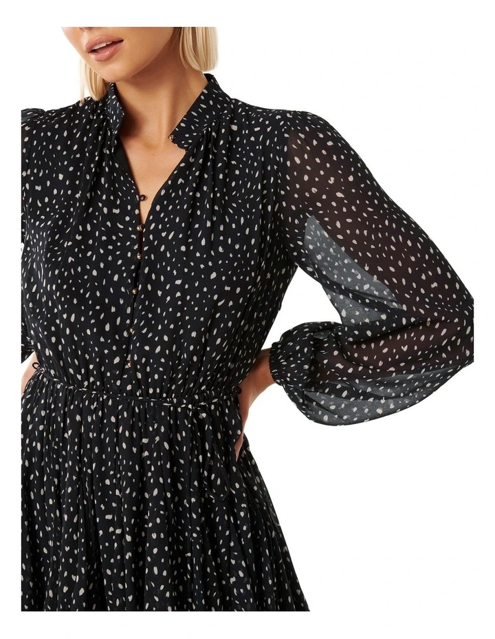 Kaycee Button Front Dress in Black image 4