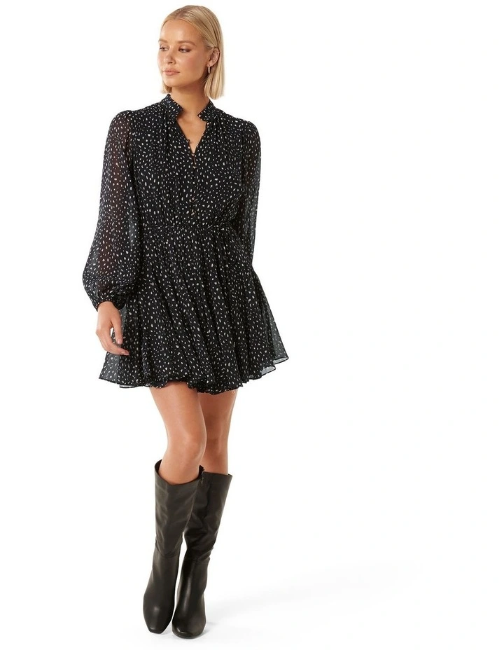 Kaycee Button Front Dress in Black image 5