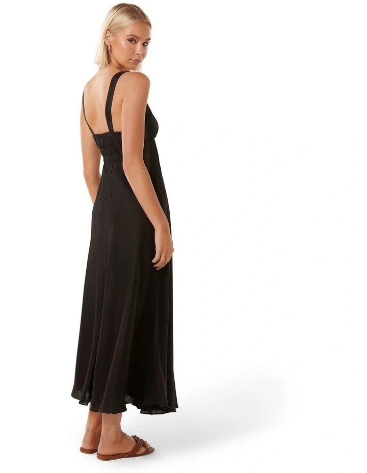 Jamilla Panelled Midi Dress in Black image 2