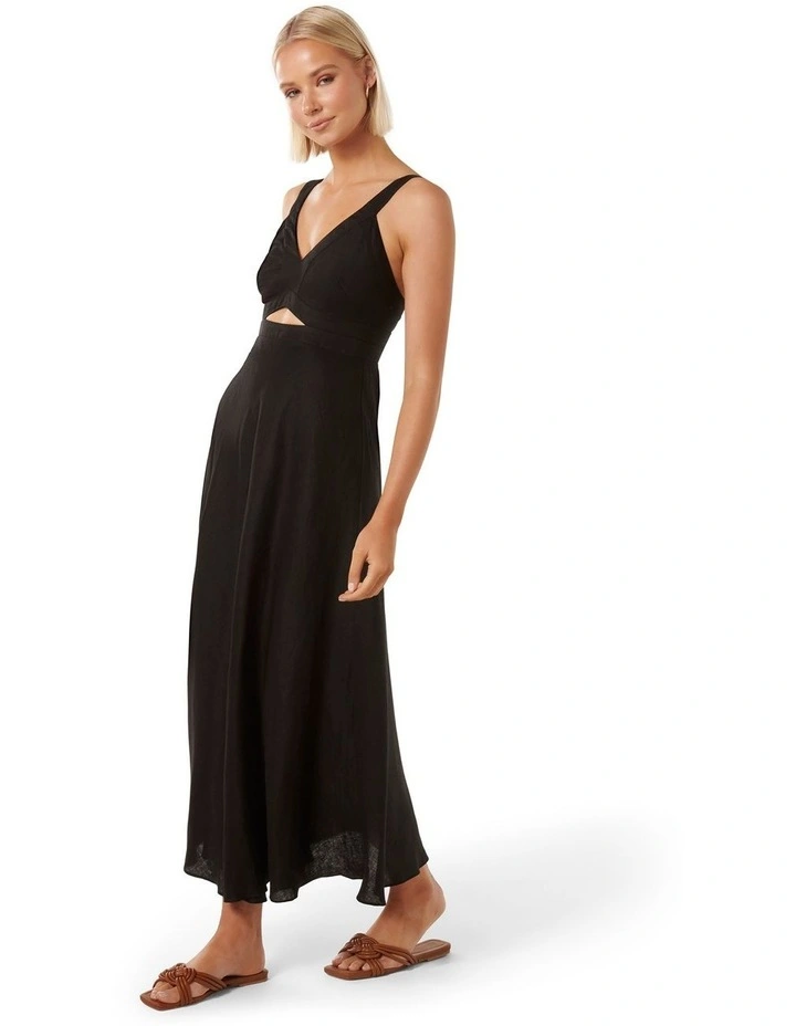 Jamilla Panelled Midi Dress in Black image 3