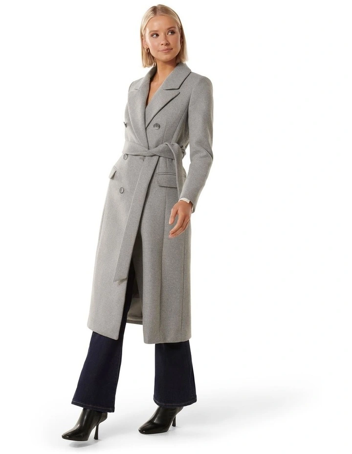 Forever New Petra Wrap Coat in Grey MYER