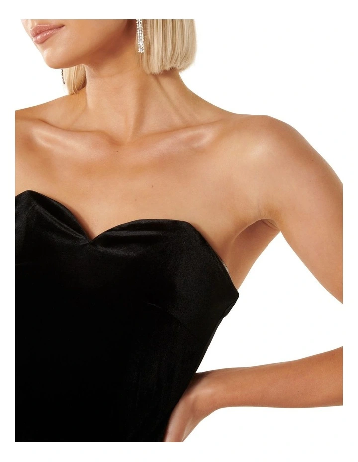 Yana Velvet Sweet Heart Bustier in Black image 4