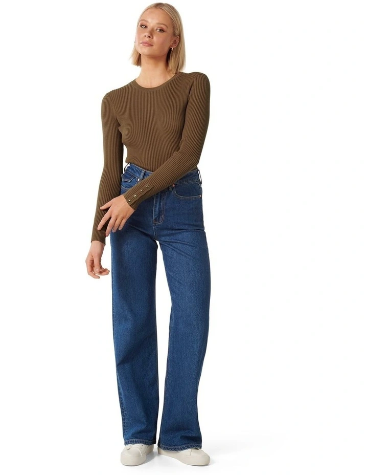 Sienna Layering Rib Knit Top in Brown image 5
