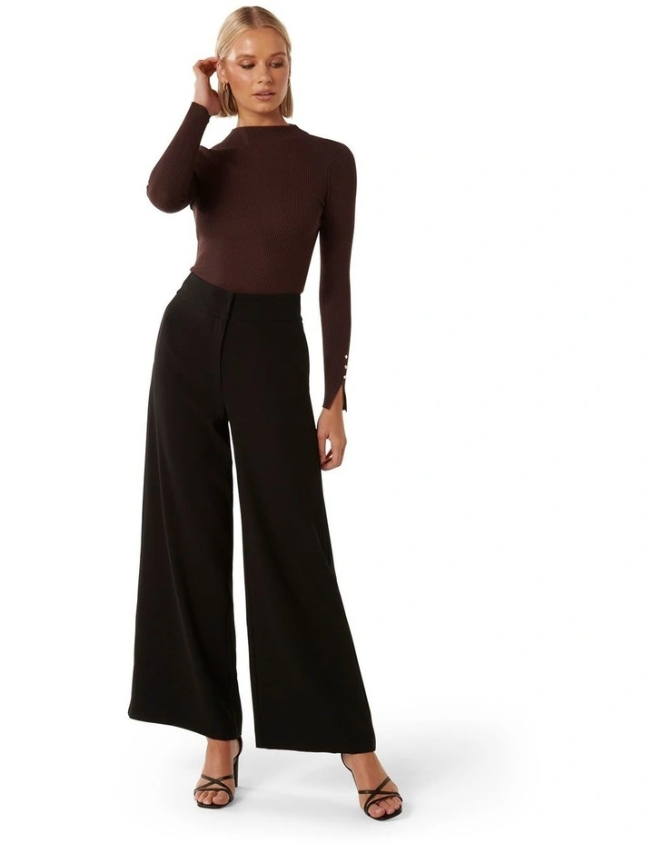 Nina Wide Leg Pant in Black image 5