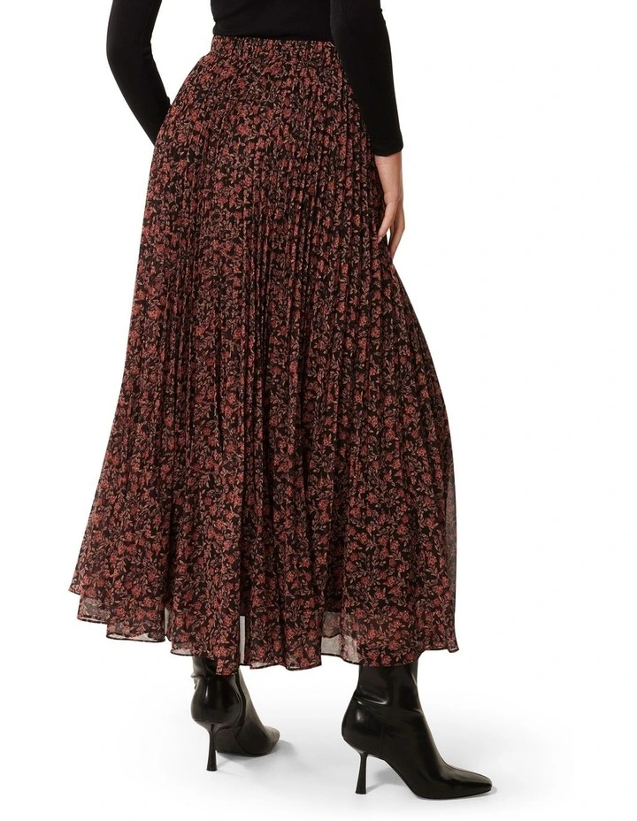 Aurora Pleated Skirt in Brown image 2