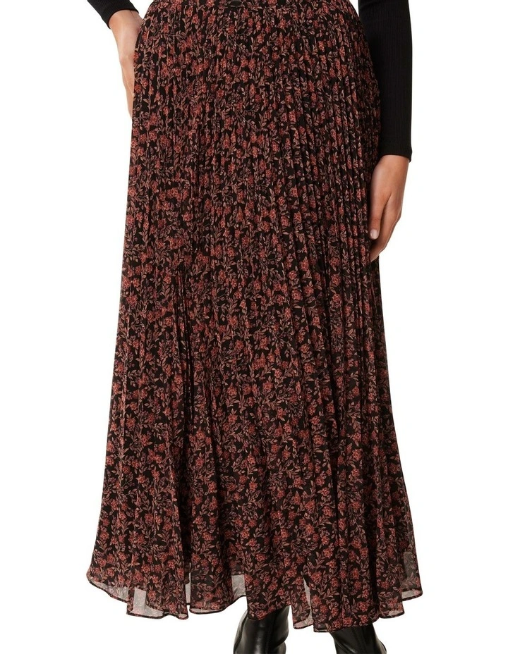 Aurora Pleated Skirt in Brown image 4