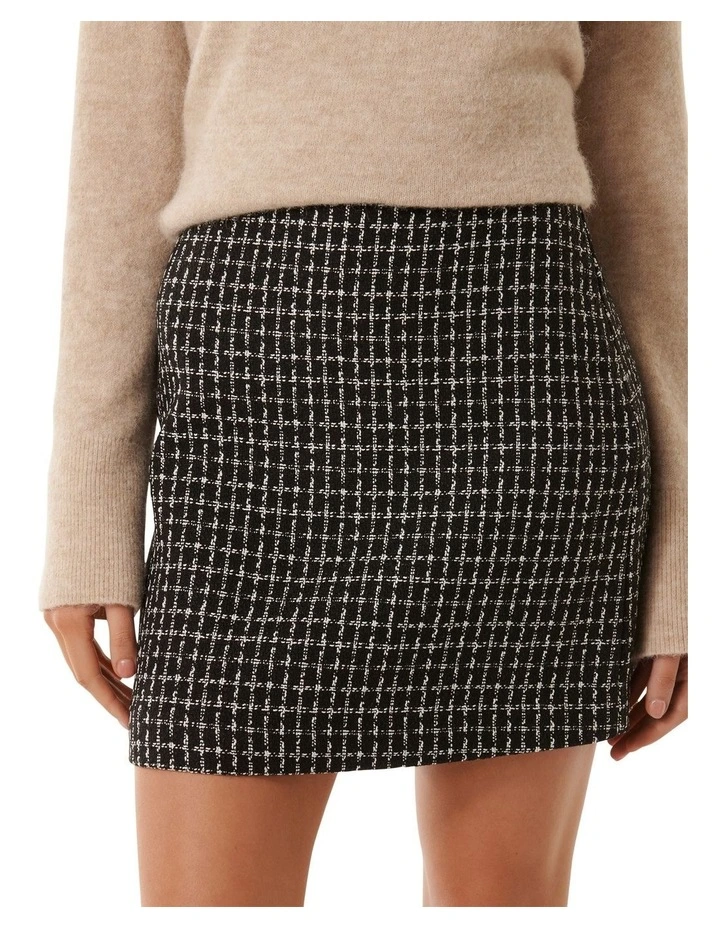 Chelsea Boucle Mini Skirt in Black Multi image 4