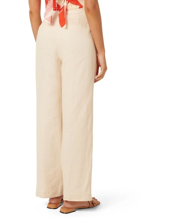 Demi Linen Pants in Cream image 2