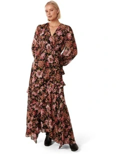 Maria Ruffle Maxi Dress in Black