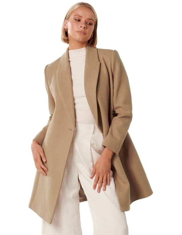 Jenny Fit and Flare Coat in Brown image 1