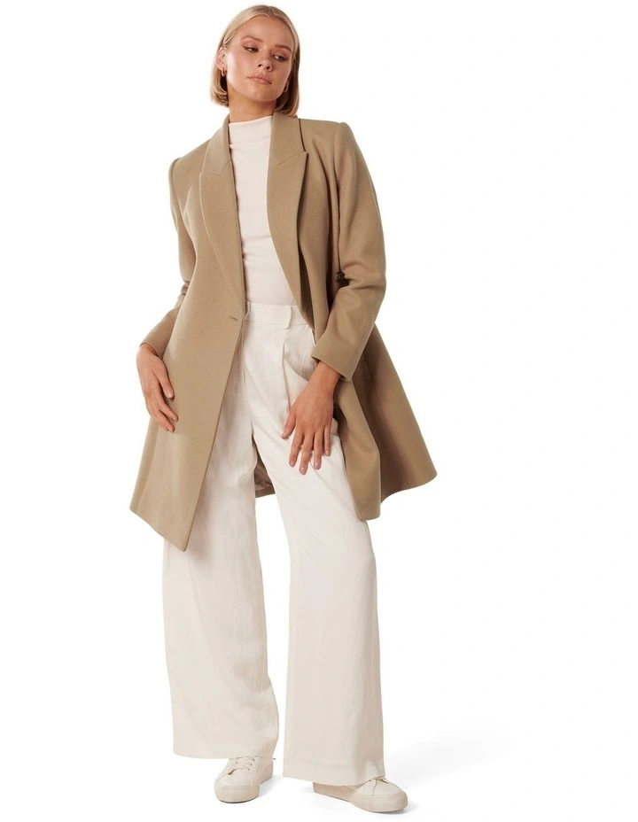 Jenny Fit and Flare Coat in Brown image 5
