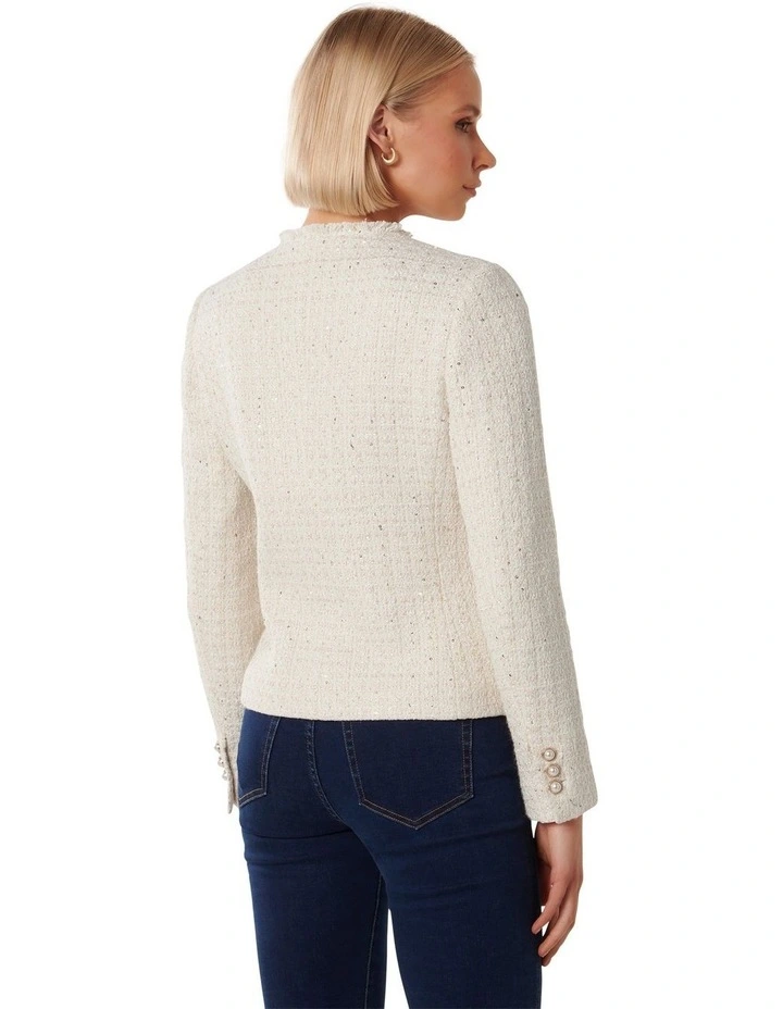 Cameron Boucle Jacket in Cream image 2