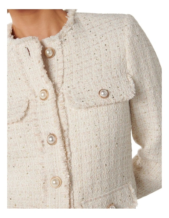 Cameron Boucle Jacket in Cream image 4
