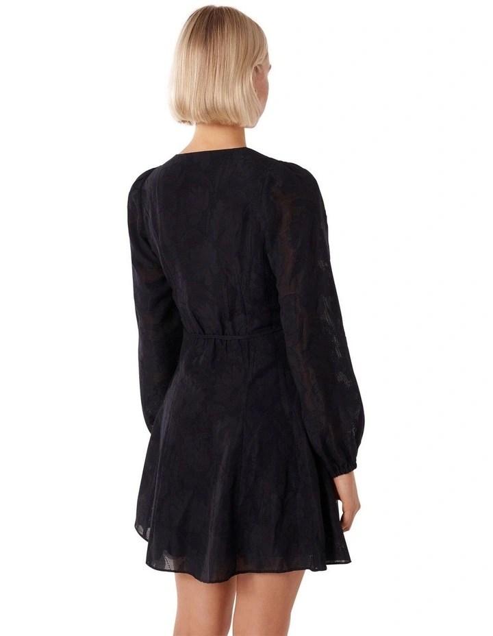 Carina Button Front Mini Dress in Navy image 2