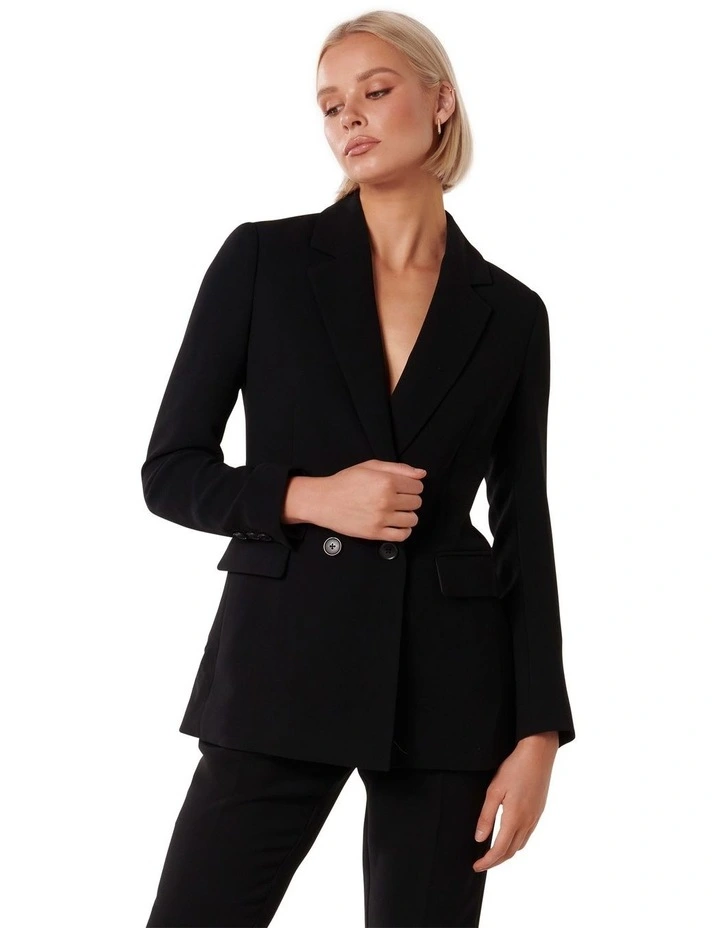 Maria Two Button Blazer in Black image 1