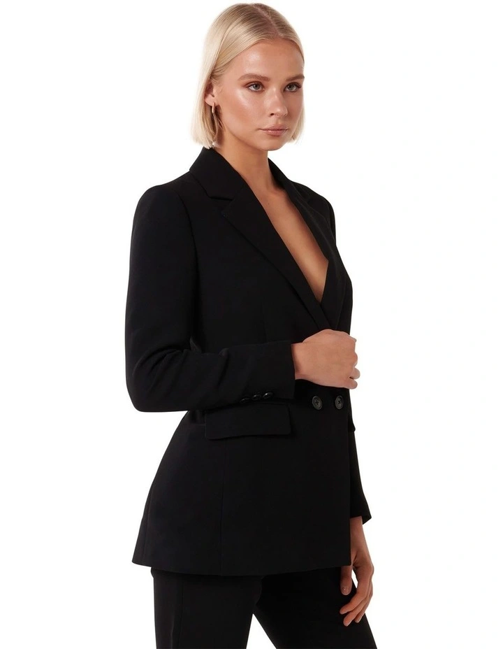 Maria Two Button Blazer in Black image 3