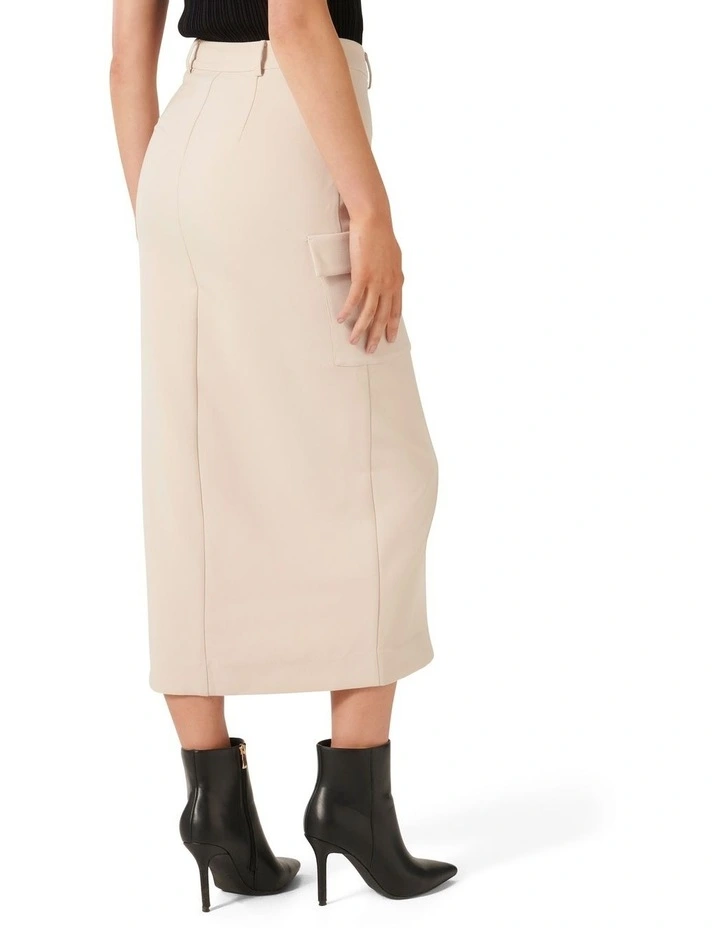 Carly Cargo Midi Skirt in Cream image 2
