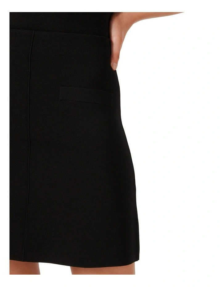 Sara Crepe Knit Mini Skirt in Black image 4