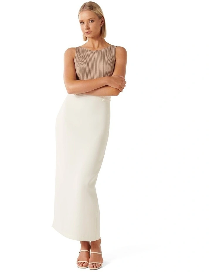 Samantha Column Skirt in White image 5