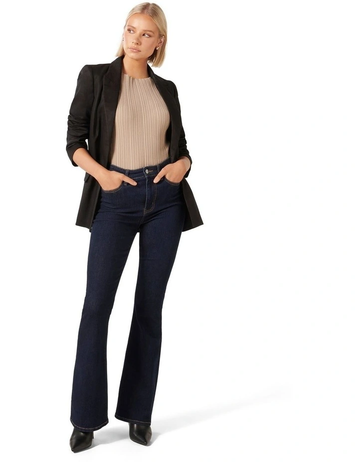 Lacey Linen Blazer in Black image 5