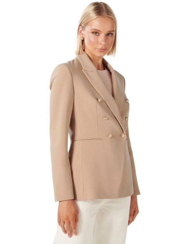 Chloe Military Blazer in Camel image 3