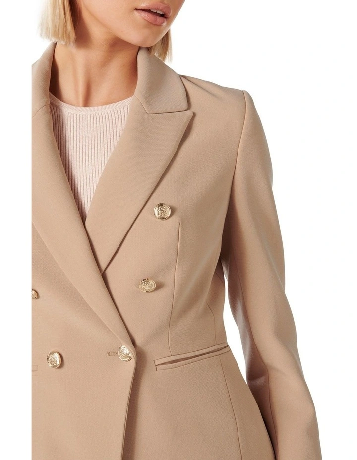 Chloe Military Blazer in Camel image 4
